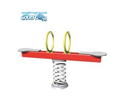 Balansoar dublu pe arc pentru copii Model 4, 3-12 ani, 120x35x70 cm, metal si plastic, multicolor