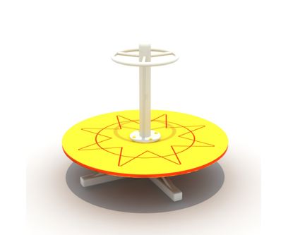 Carusel rotund pentru copii Stea, 3-6 ani, metal si plastic HDPE