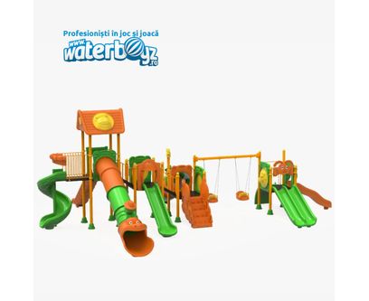 Complex de joaca pentru copii de metal Parc model 7, exterior, 3-12 ani, 1300x912x472 cm