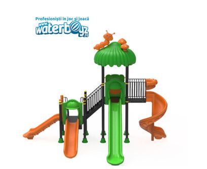 Complex de joaca pentru copii de metal Parc model 10, exterior, 3-12 ani, 711x544x544 cm