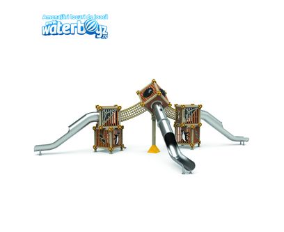 Complex de joaca pentru copii de metal Treehouse 3, exterior, 5-12 ani,  1730x960x550 cm