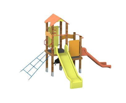 Complex de joaca de exterior Happy House, 2-6 ani, 347x286x221 cm