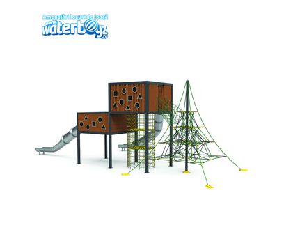 Complex de joaca pentru copii de metal Treehouse 5, exterior, 5-12 ani, 1840x9750x600 cm