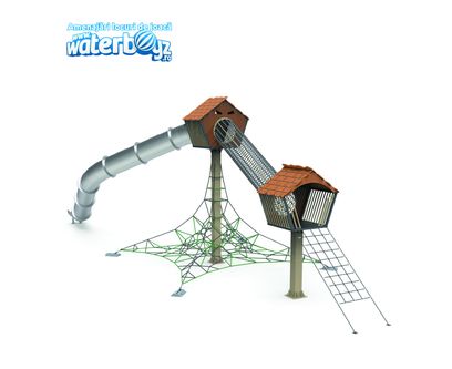 Complex de joaca pentru copii de metal Treehouse 9, exterior, 5-12 ani, 1850x590x570 cm