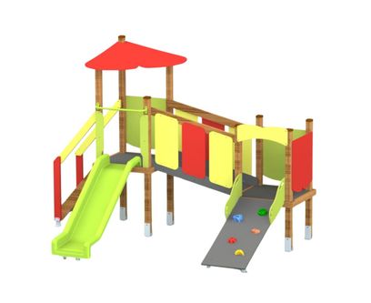 Complex de joaca de exterior Woody 8, 2-6 ani, 328x231x230 cm