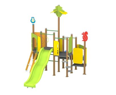 Complex de joaca de exterior Happy Forest 1,  2-6 ani, 427x255x279 cm
