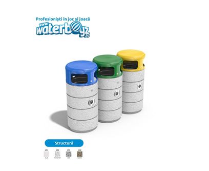 Concrete Urban Waste Bin 7