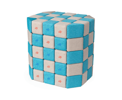 3D Magnetic Blocks Grey and Blue