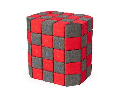 3D Magnetic Blocks Grey and Red