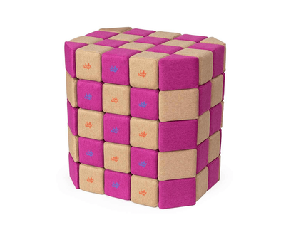 3D Magnetic Blocks Pink and Cream
