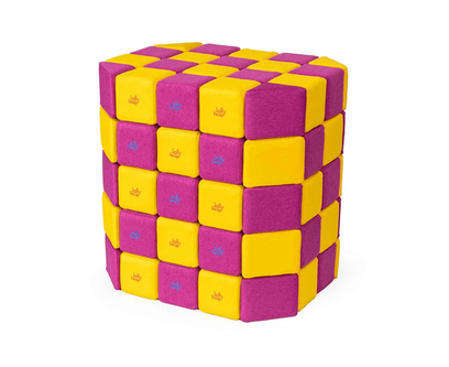 3D Magnetic Blocks Pink and Yellow