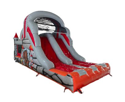 Cursa cu obstacole si tobogan Knight Castle, +3 ani, 700x300x370 cm