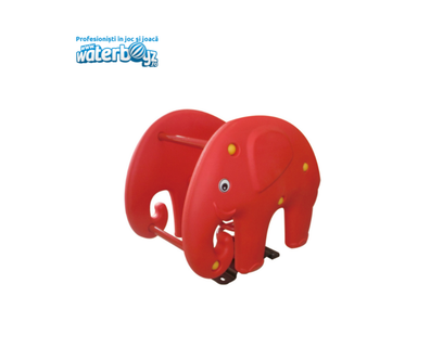 Balansoar pe arc pentru copii Funny Elefant 2, 1-4 ani, 65x46x66 cm, metal si plastic LLDPE, rosu