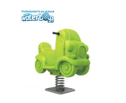 Balansoar pe arc pentru copii Funny Scuter, 1-4 ani, 84x61x40.5 cm, metal si plastic LLDPE, verde