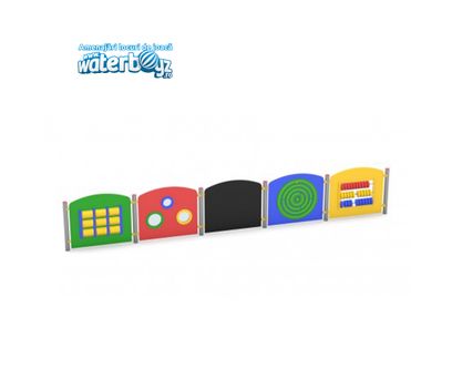 Gard panouri interactive pentru copii, 0-5 ani, 600x10x95 cm, metal si plastic LLDPE si HDPE, multicolor
