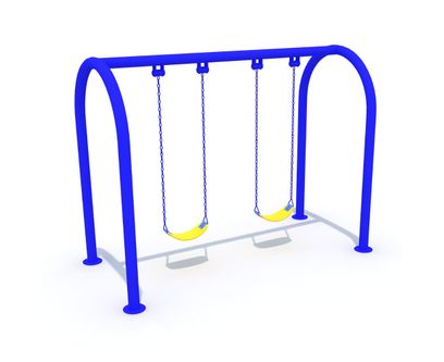 Leagan din metal pentru copii cu 2 locuri, 3-12 ani, 250x120x200 cm, albastru