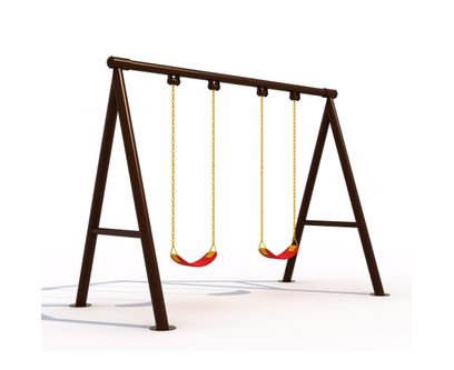 Metal swing for children model 12 brown