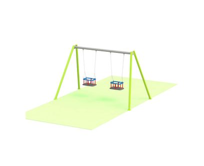 Leagan din metal pentru copii cu 2 locuri Model 64, 3-12 ani, 296x178x182 cm