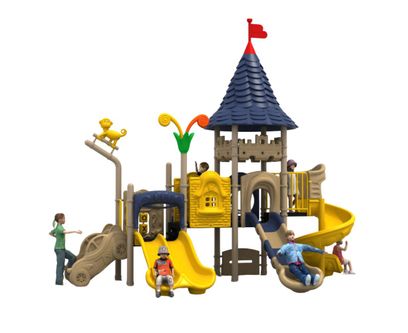 Complex de joaca din metal pentru copii Adventure Castle, exterior, 3-12 ani, 600x320x520 cm