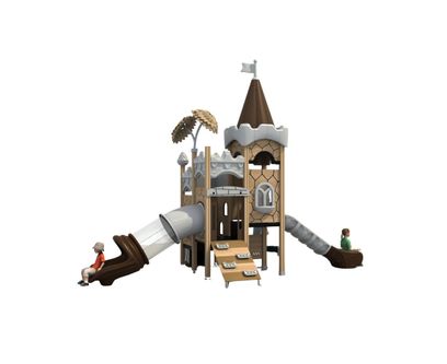 Complex de joaca pentru copii de metal Caesar Castle 2, exterior, 3-15 ani, 640x310x480 cm