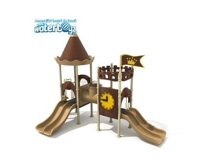 Complex de joaca pentru copii de metal Castle 5, exterior, 3-12 ani, 650x520x510 cm