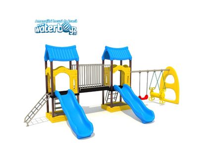 Complex de joaca din metal pentru copii Economy 4, exterior, 3-12 ani, 730x300x310 cm