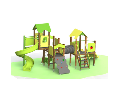 Loc de joaca din lemn pentru copii Happy Nature 23, exterior, 3-12 ani, 682x290x312 cm