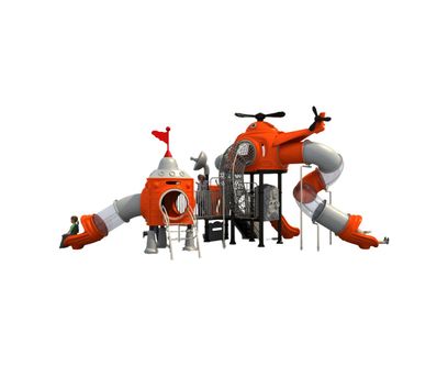 Complex de joaca pentru copii de metal Helicopter 4, exterior, 3-15 ani, 740x700x420 cm