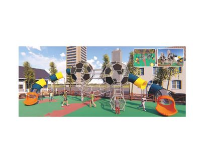Complex de joaca pentru copii de metal Rocketspire 2, exterior, 3-12 ani, 1260x560x460 cm