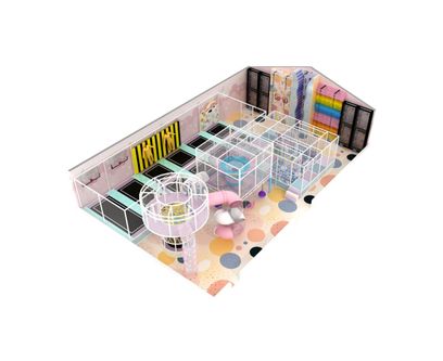 Loc de joaca modular de interior pentru copii Pinky Cloud, 3-12 ani