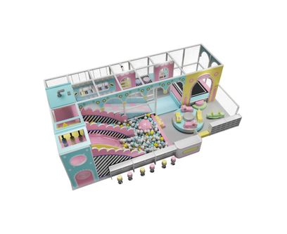 Loc de joaca modular de interior pentru copii Playtime Planet, 3-12 ani