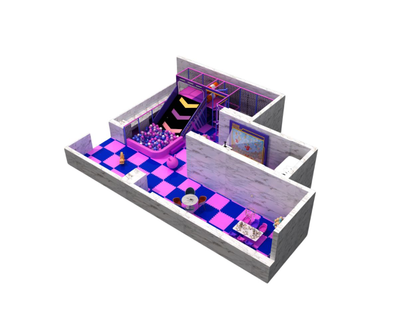 Loc de joaca modular de interior pentru copii Purple Adventure, 3-12 ani