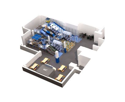Loc de joaca modular de interior pentru copii Super Jumbo, 3-12 ani