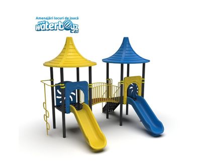 Complex de joaca din metal pentru copii Economy 35, exterior, 3-12 ani, 483x386x391 cm