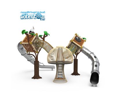 Complex de joaca pentru copii de metal Treehouse 1, exterior