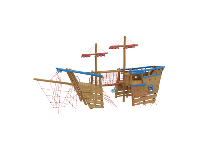 Loc de joaca din lemn pentru copii Naturel 5, exterior, 640x960x49 cm