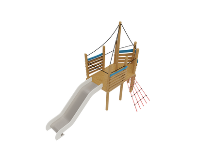 Loc de joaca din lemn pentru copii Naturel 8, exterior, 5-16 ani, 430x270x300 cm