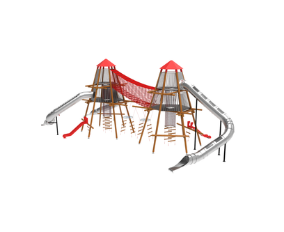 Loc de joaca din lemn pentru copii Nordic Touch 11, exterior, 5-16 ani, 1270x2500x890 cm