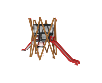 Loc de joaca din lemn pentru copii Royal Tower 1, exterior, 5-16 ani, 320x940x470 cm