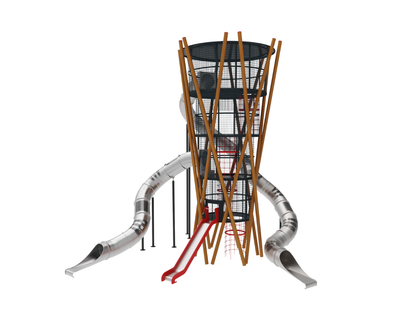 Loc de joaca din lemn pentru copii Royal Tower 2, exterior, 5-16 ani, 980x1080x1040 cm