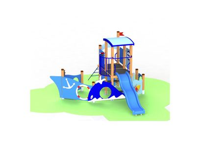Loc de joaca din lemn pentru copii, Sea Life, exterior, 2-6 ani, 470x373x233 cm