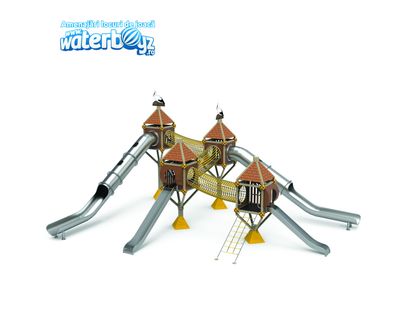 Complex de joaca pentru copii de metal Treehouse 8, exterior, 5-12 ani, 1200x900x610 cm