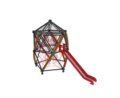 Complex de joaca pentru copii de metal Twist Tower 1, exterior, 3-12 ani, 650x370x490 cm