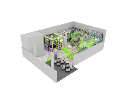 Amenajare completa loc de joaca de interior la cheie Space LED, 3-12 ani