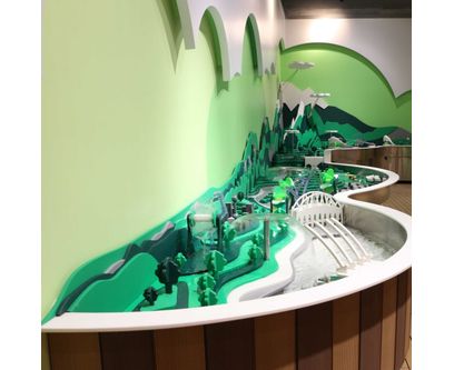Masa interactiva cu apa pentru copii, 650x200x130 cm, +3 ani