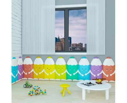 Panou de perete Soft Play cu burete, model Creion 2, pentru locuri de joaca de interior