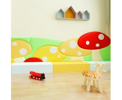 Panou de perete Soft Play cu burete, model Mushroom, pentru locuri de joaca de interior