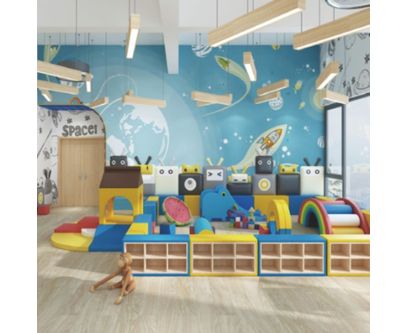 Panou de perete Soft Play cu burete, model Roblox, pentru locuri de joaca de interior