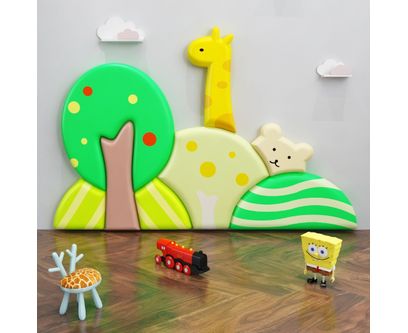 Panou de perete Soft Play cu burete, model Safari, pentru locuri de joaca de interior