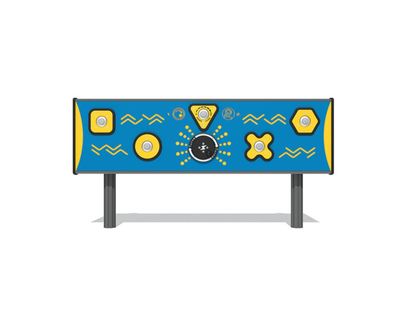 Panou interactiv pentru copii Joc de reactie Shapes, 4+ ani, 213x62x148.8 cm, albastru